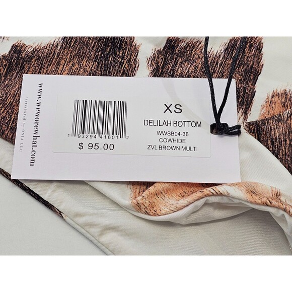 MDS Women's XS We Wore What Delilah Cowhide Flatlock Bikini Bottom High Cut V NW - Picture 5 of 6